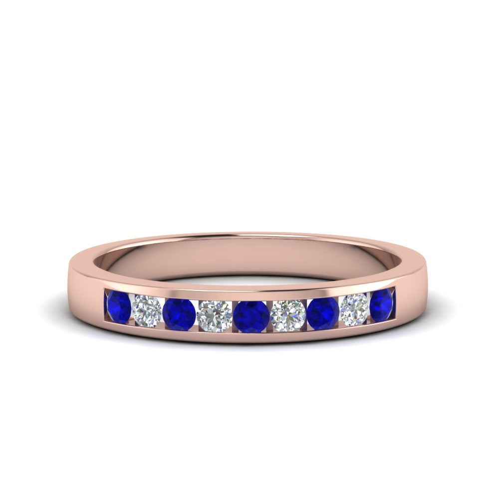 Channel 9 Stone Mens Wedding Ring