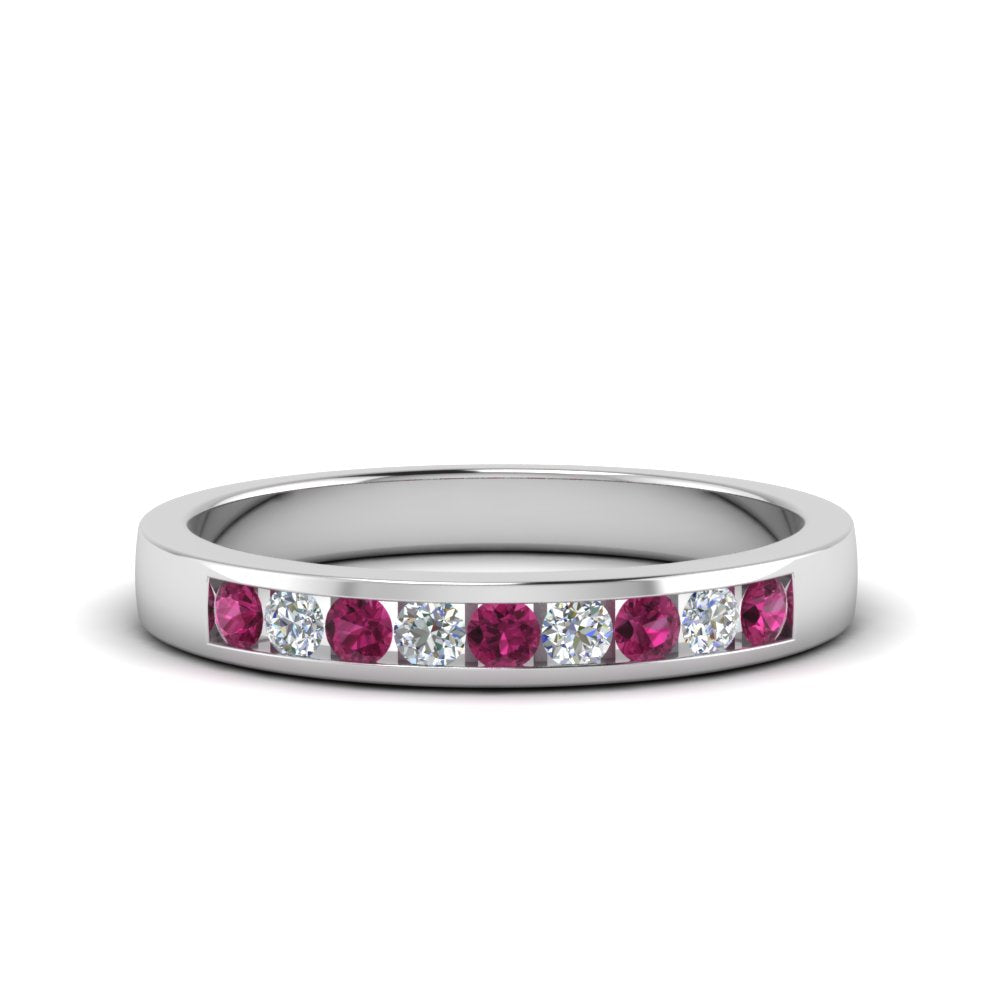 Channel 9 Stone Mens Wedding Ring