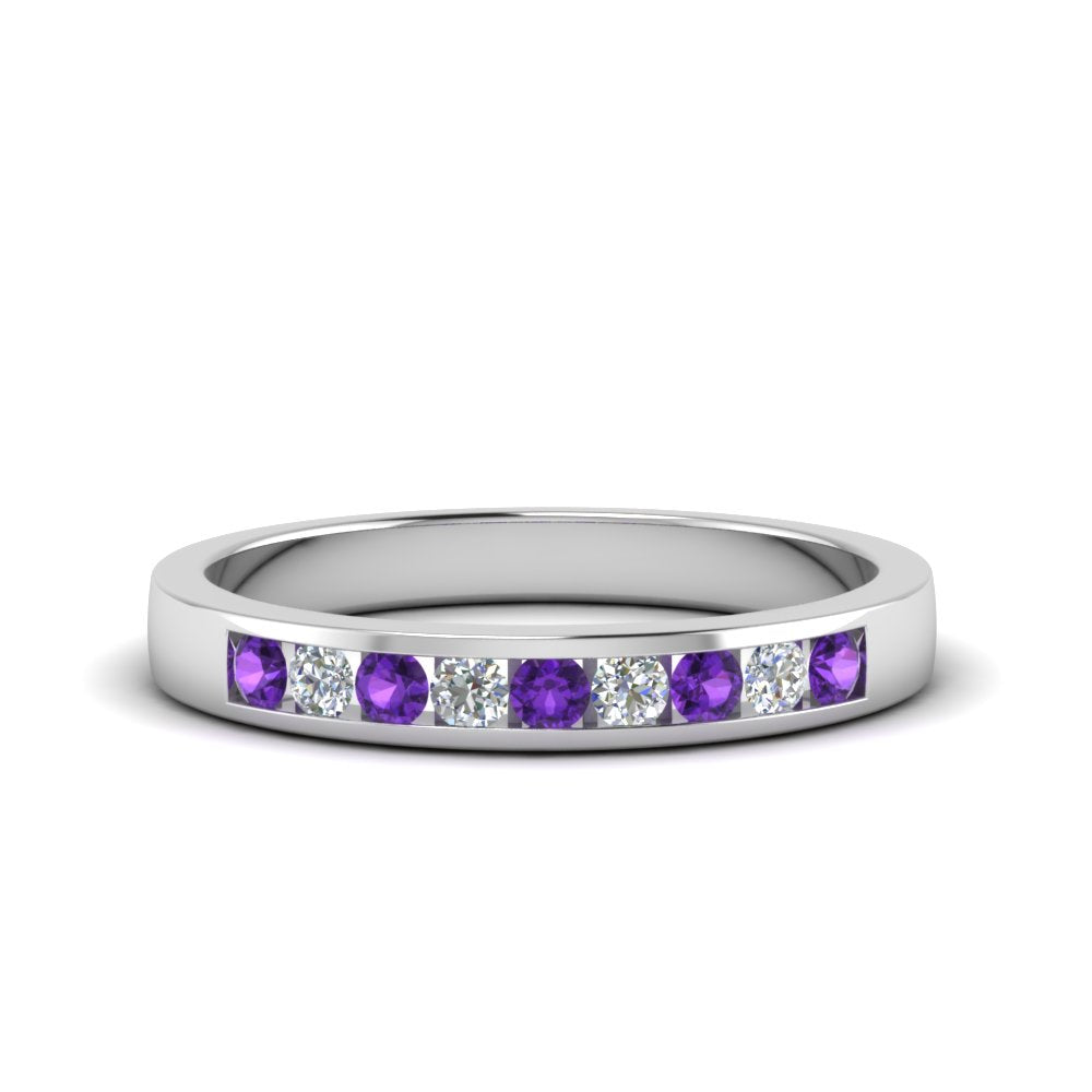 Channel 9 Stone Mens Wedding Ring