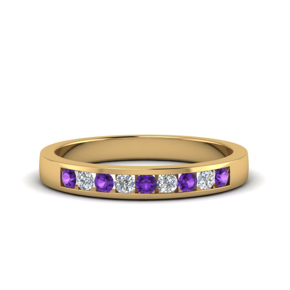 Channel 9 Stone Mens Wedding Ring
